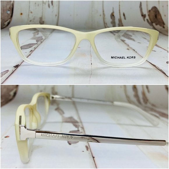 Michael Kors Rectangular Ivory Silver Eyeglasses Frames NWOT